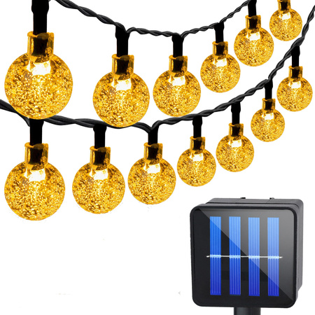 GIRLANDA SOLARNA ogrodowa OZDOBNA Łańcuch Świetlny 30 Kuleczek 2700K ciepła GOLDLUX (Polux)