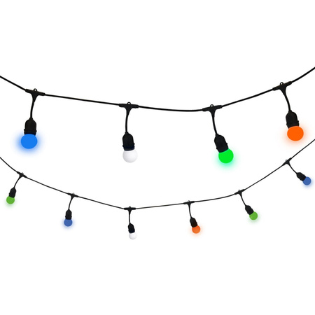 Girlanda Ogrodowa Zewnętrzna Łańcuch Świetlny PARTY 5,6m 10xE27 kolorowa RGB 6W GOLDLUX (Polux)