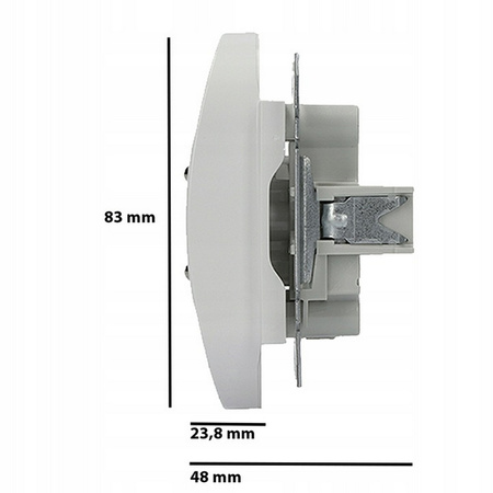 Gniazdko Podwójne z Uziemieniem 2x2P+PE do Ramek z Bolcem Białe SCHNEIDER ASFORA