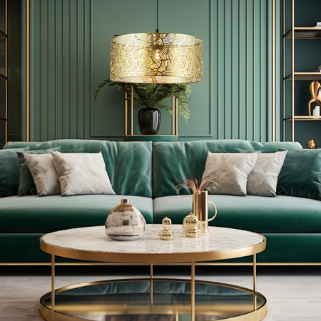 Lampa Sufitowa Natynkowa Wisząca Blossom Kwiatowy Wzór 1xE27 Złota MILAGRO