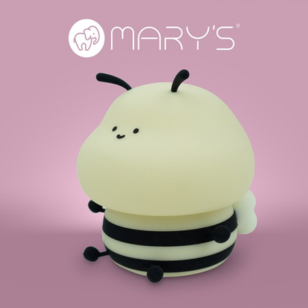 Lampka Nocna Dziecięca LED 3W 3000K Ciepła + Wielokolorowa RGB Akumulatorowa 1200mAh Żółta PSZCZOŁA MARY'S
