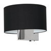 Lampa Ścienna Kinkiet CASINO Czarna Chrom 1xE27 Milagro