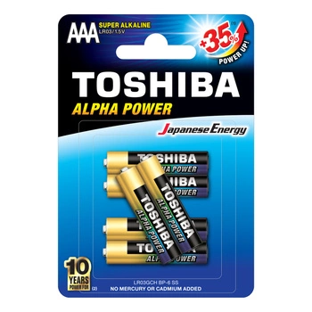 Baterie Alkaliczne TOSHIBA ALPHA POWER LR03 AAA 1,5V Blister 6szt