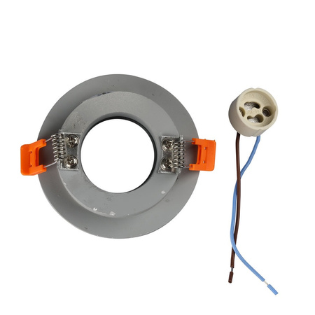 Oprawa Sufitowa Podtynkowa Oczko GU10 Okrągła Szara/Chrom VT-862 V-TAC - 5 Lat Gwarancji