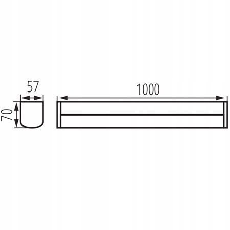 Lampa Ścienno Sufitowa LED Oprawa Łazienkowa 23W 4000K IP44 100cm Czarna KANLUX