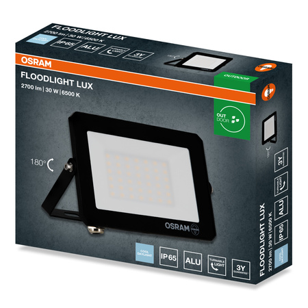 Naświetlacz LED Halogen Zewnętrzny Reflektor 30W 6500K 2700lm IP65 FLOODLIGHT LUX OSRAM