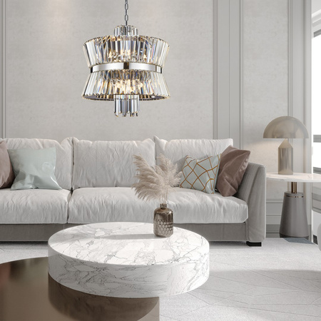 Lampa Sufitowa Żyrandol AURELIA Chrom 12xE14 Milagro