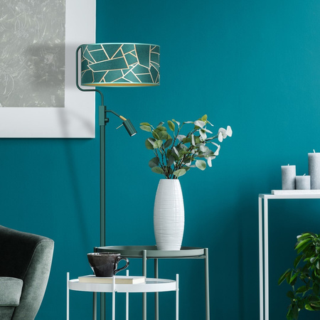 Lampa Podłogowa Stojąca ZIGGY Zielona Złota Bottle 1xE27 + 1x mini GU10 Milagro