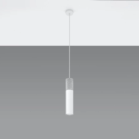 Lampa Sufitowa Wisząca Zwis GU10 Tubularna Biała Szara Nowoczesna Borigio Sollux