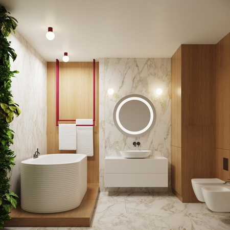 Kinkiet Łazienkowy Lampa Ścienna G9 Okrągła Bordowa Nowoczesna Matowa IP44 Halo Sollux