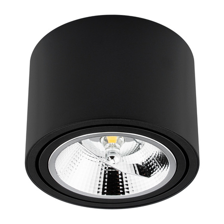 Oprawa Natynkowa HALOGENOWA SPOT TUBA Ruchoma GU10 AR111 Okrągła Czarna 100mm TELES LUMILED