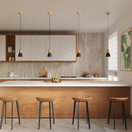 Lampa Sufitowa Oprawa Natynkowa SPOT TUBA E27 Wisząca Zwis Okrągła Czarna Brązowa Nowoczesna Qubic Sollux