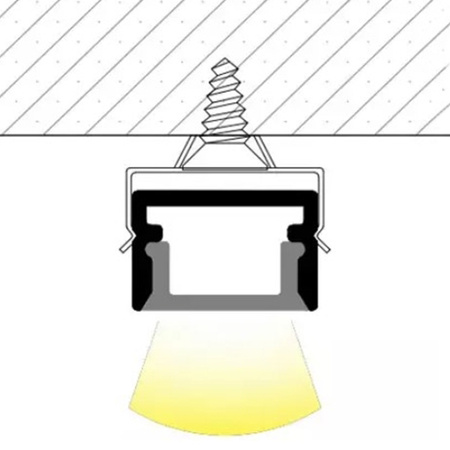 Profil Aluminiowy Anodowany do LED KM33 Srebrny Natynkowy 1m + Przesłona przeźroczysta + Zaślepki