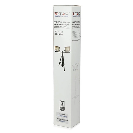 Statyw Stojak Podwójny do Naświetlaczy LED TRIPOD  Czarny VT-41150B V-TAC