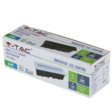 Oprawa Schodowa LED 6W 3000K Prostokątna Biała Steplight VT-856 V-TAC