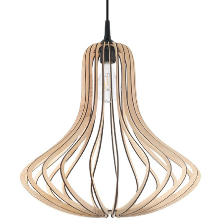 Lampa Sufitowa Wisząca Zwis E27 Geometryczna Brązowa Skandynawska Elza Sollux