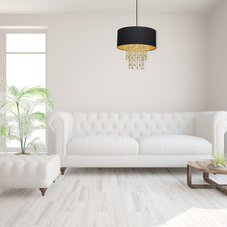 Lampa wisząca ALMERIA 1xE27 Elegancka Sznury Korali MLP6441 Milagro Metal + Tworzywo sztuczne+ Tkanina