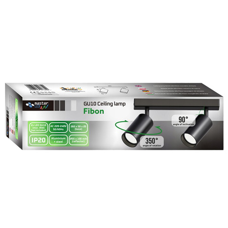 Kinkiet Spot Reflektor LED Lampa Sufitowa Natynkowa BLACK Czarna Nowoczesna 2xGU10