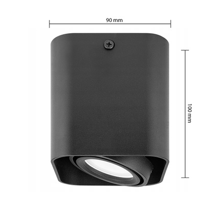 Oprawa Natynkowa Halogenowa Tuba Reflektor Spot GU10 Kwadratowa Ruchoma Czarna Masterled