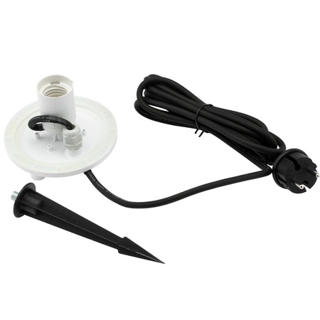 Lampa Ogrodowa Wbijana Zewnętrzna E27 Biała KULA Świetlna 35cm 230V