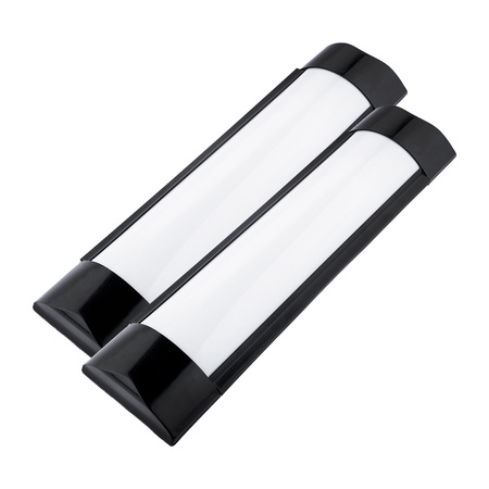 2x Lampa LED Panel Oprawa Natynkowa Belka Czarna 30cm 9W 6500K Zimna Barwa
