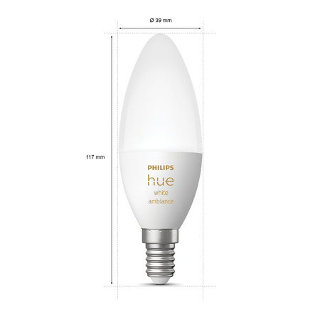 Żarówka LED Świeczka E14 B39 4W CCT PHILIPS HUE White & Ambiance Bluetooth Zigbee