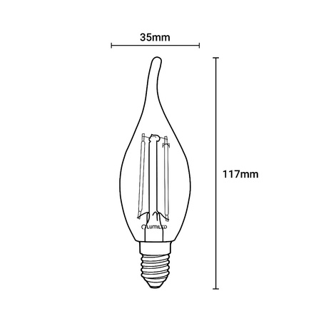 Zestaw 6x Żarówka LED Płomyk BA35 E14 7W = 60W 770lm 4000K Neutralna 360° Filament LUMILED