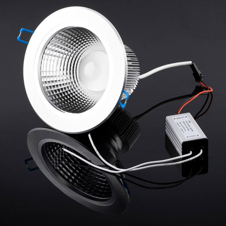 Oprawa Sufitowa 15W Podtynkowa LED DOWNLIGHT DEEP Okrągła 4000K 1200lm Srebrna