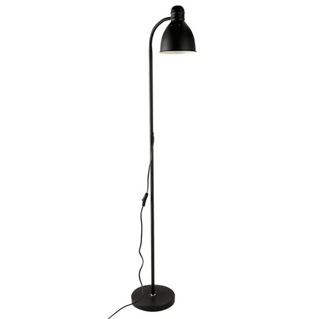 Lampa Stojąca Podłogowa Nocna do Czytania E27 140cm Regulowana Czarna