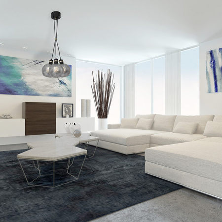 Lampa wisząca OMEGA 3xE27 Przydymione Szkło Kula MLP6532 Milagro Metal + Szkło