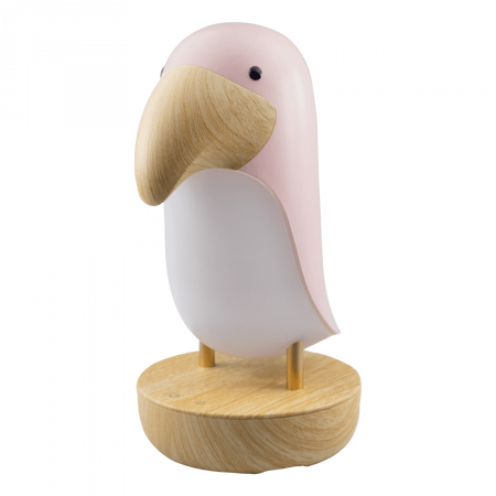 Lampka Nocna Dziecięca LED 2.7W 3000K Ciepła + Wielokolorowa RGB USB Akumulatorowa 1200mAh Różowa z Głośnikiem Bluetooth TUKAN MARY'S