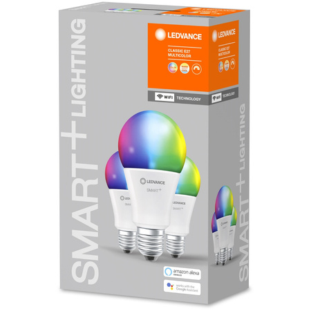 3PAK Żarówka LED E27 A75 14W = 100W 1521lm CCT RGB SMART+ WiFi Ściemniala LEDVANCE