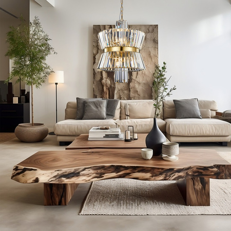 Lampa Sufitowa Żyrandol AURELIA Złota 8xE14 Milagro