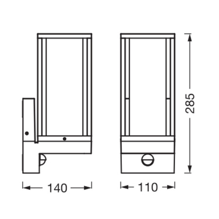 Kinkiet Ogrodowy Lampa Elewacyjna Zewnętrzna E27 Szary IP44 z Czujnikiem Ruchu i Zmierzchu Endura Osram