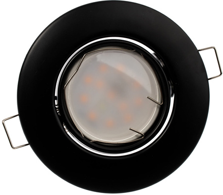 Zestaw 3x Oprawa halogenowa ruchoma GOLDLUX (Polux) okrągła czarna + żarówka LED GU10 3,5W