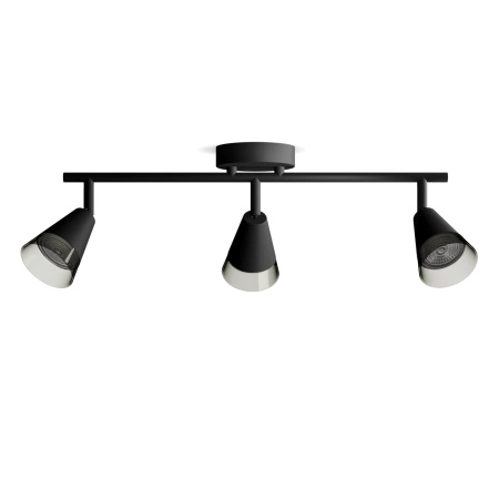 Lampa Sufitowa Reflektor Natynkowy 3x GU10 Czarna Cleft Philips