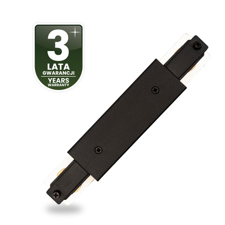 Łącznik Prosty z Zasilaniem Czarny do Szynoprzewodów Szyn Jednofazowych LUMILED