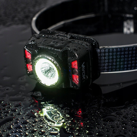 Latarka Czołowa LED Akumulatorowa z czujnikiem ruchu XTE 5W + COB 10W VA0025 VAYOX