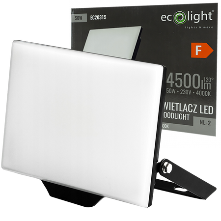 Naświetlacz LED Lampa Reflektor 50W 4500lm 4000K Neutralna IP65 NL-2 Ecolight
