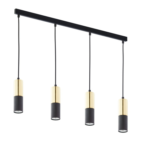 Lampa Sufitowa Wisząca ELIT BLACK Żyrandol Czarno-Złota Nowoczesna 4xGU10 4367 TK Lighting