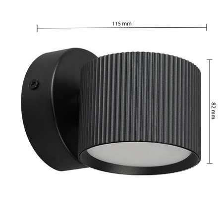 Lampa Ścienna Reflektor Kinkiet Spot GX53 Czarny Orbin Masterled