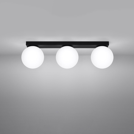 Lampa Sufitowa Listwa Oświetleniowa 3x G9 Kula Czarna Nowoczesna Yoli Sollux