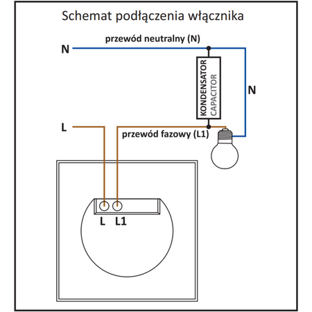 Włącznik Dotykowy Pojedynczy z Kondensatorem Czarny Tuya Smart WiFi Sanico Goldlux