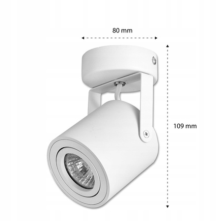Kinkiet Ścienny Lampa Natynkowa Ruchomy GU10 Biały Matowy Abi Masterled