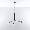 Lampa Sufitowa Wisząca Zwis 3x E27 Żyrandol Nieregularna Czarna Industrialna Duomo Sollux