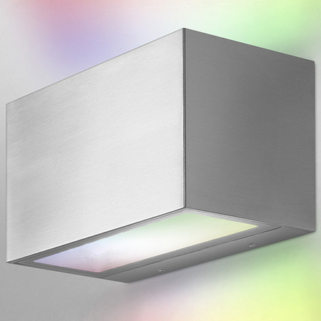 Lampa Ogrodowa Zewnętrzna Kinkiet Elewacyjny LED 14W 600lm 3000K Ciepła RGBW Góra Dół Ściemnialna IP44 Srebrny SMART+ WiFi Brick Ledvance