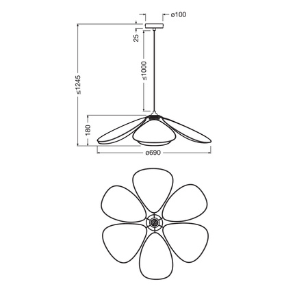 Lampa Sufitowa Wisząca Dekoracyjna Zwis E27 Beżowa Decor Rattan Daisy Pedant Osram
