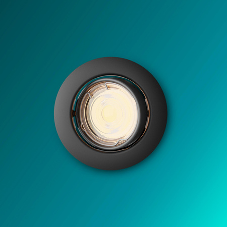 Oprawa Podtynkowa Wpuszczana LED GU10 Ruchoma Aluminiowa Okrągła Czarna Peridot Philips