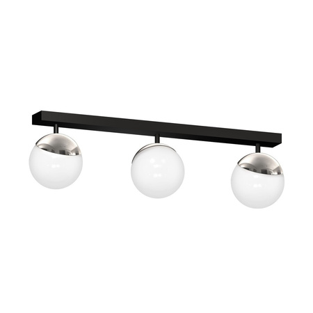 Lampa Sufitowa SFERA Czarna Chrom 3xE14 Listwa Milagro