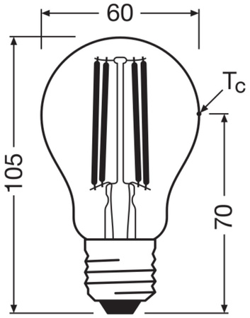 2x Żarówka LED A60 E27 5W = 75W 1055lm 4000K Neutralna 320° Filament CLASSIC ENERGY EFFICIENCY Osram
